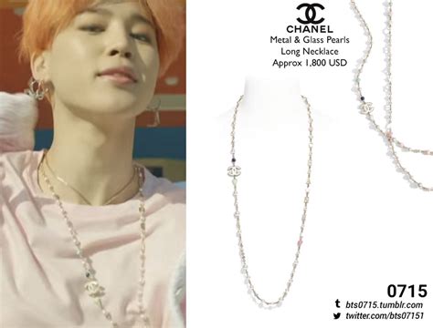 black chanel necklace jimin|chanel style long necklace.